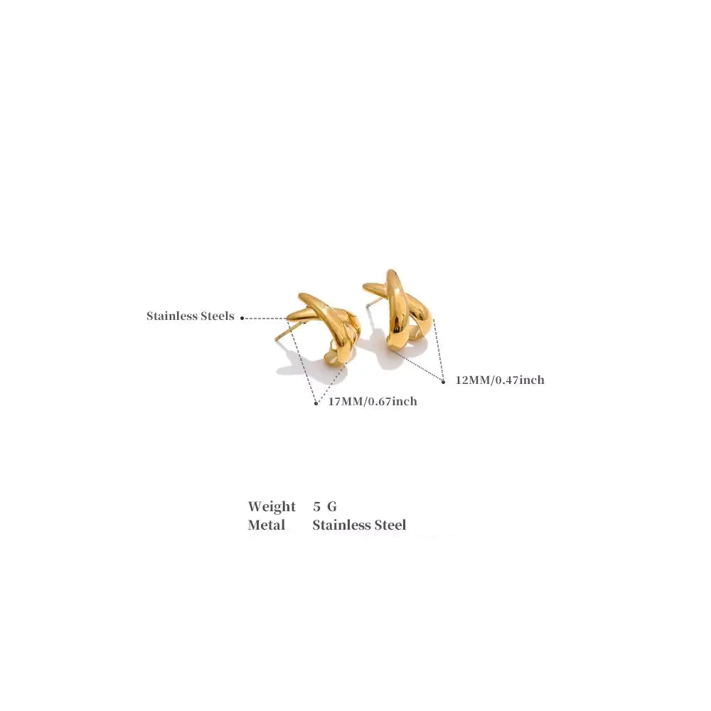 eclipse stud earrings, minimalist stud earrings, x shape stud earrings, gold stud earrings for women, stainless steel stud earrings, 18k pvd gold earrings, hypoallergenic stud earrings, waterproof earrings for women, everyday stud earrings, modern minimalist jewelry, elegant stud earrings, small gold earrings, dainty stud earrings, luxury minimalist earrings, women fashion jewelry, timeless stud earrings, gift earrings for women, premium stainless steel earrings, simple gold earrings, minimalist jewelry for