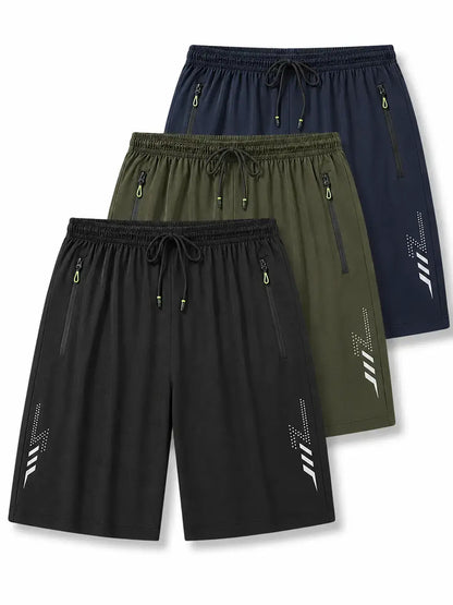 FlexDry men’s quick-dry shorts in black, green and navy blue