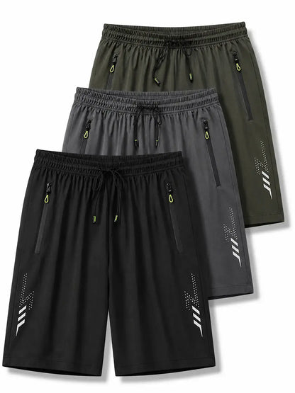 FlexDry men’s shorts in black and dark green with elasticated waist