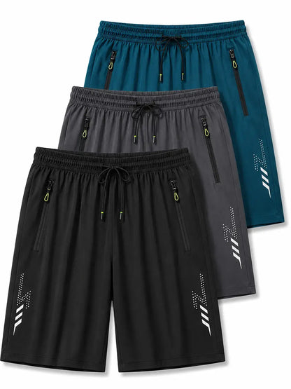 FlexDry men’s shorts in black and blue – lightweight stretch sports shorts