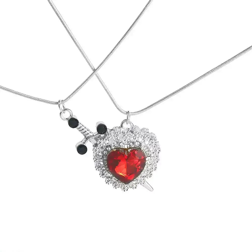 Heart & Sword Zircon Necklace Set - Buy 1, Get 2,
buy heart sword necklace, heart sword necklace UK online, romantic jewellery gift for girlfriend, unique valentine’s gift for her, affordable zircon necklace set, waterproof stainless steel heart necklace, heart sword zircon necklace set, heart and sword pendant meaning, zircon crystal heart necklace, unique couple necklace set, stainless steel romantic jewellery