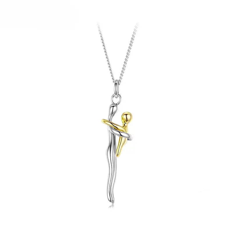 Mother & Child Hug Necklace + kostenlose Geschenkbox mit 6 Rosen,
Zweifarbiges Silber- und Gold-Collier,
Sterling Silber Anhänger „Umarmung“,
Sentimentaler Schmuck für Mama,
Muttertagsgeschenk-Collier,
Mutter & Kind Halskette,
Schmuck für Mutter und Kind,
Bedeutungsvoller Schmuck für Mama,
Andenken-Collier für Mama,
Familienband-Halskette