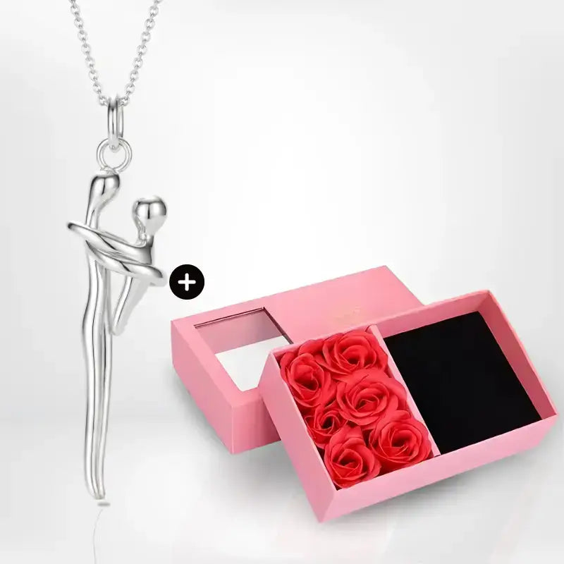 Mother & Child Hug Necklace + kostenlose Geschenkbox mit 6 Rosen