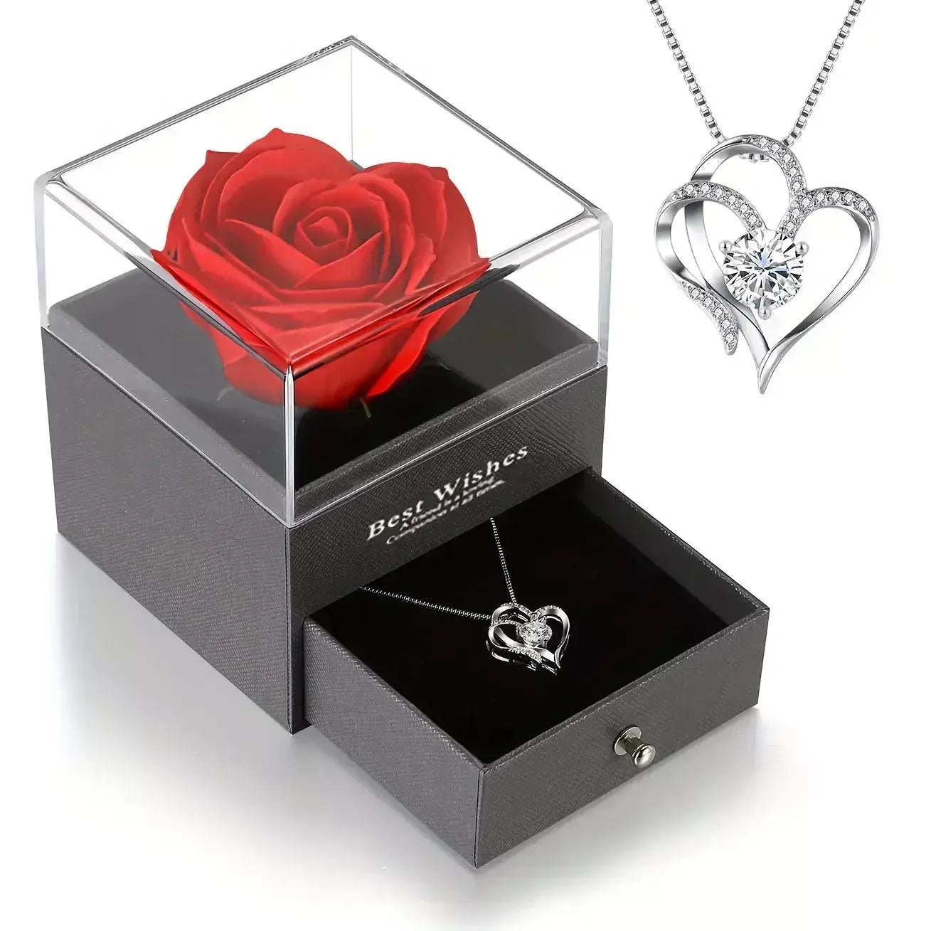 Magische Essenz der Liebe Halskette, elegante Damen-Halskette, Zirkonia-Halskette, romantische Geschenk-Halskette, Schmuck für die Freundin, bedeutungsvolles Geschenk für sie, verstellbare silberfarbene Halskette, eleganter Damenschmuck, Jubiläumsgeschenk für die Ehefrau, zarte feminine Halskette, Schmuck aus Kupfer & Zirkonia, romantisches Geburtstagsgeschenk für sie, zeitlose Liebes-Halskette