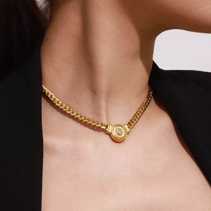 Timeless Grace Necklace,

Gold pendant necklace for women,

Retro round pendant necklace,

Stackable women’s necklace,

18K gold necklace stainless steel,

Elegant gold necklace gift for her,

Luxury women’s pendant necklace,

Scratch-proof gold necklace,

Fashionable necklace for women,

Birthday gift necklace for her