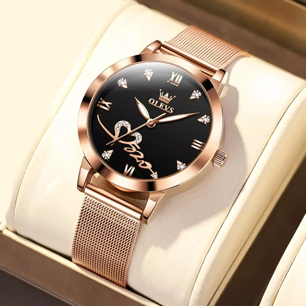 Damenuhr, Roségold Damenuhr, Elegante Damenuhr, Luxus Damenuhr, Minimalistische Damenuhr, Wasserdichte Damenuhr, Quarzuhr Damen, Geschenk für Freundin, Geschenk für Frau, Modische Damenuhr.