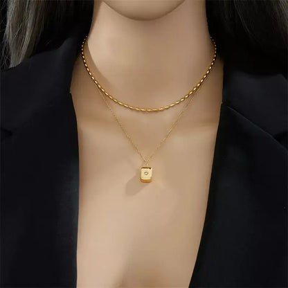 women's gold necklace, stainless steel necklace, pendant necklace for women, trendy women's jewellery, durable necklace, water-resistant necklace, elegant gold necklace, daily wear necklace, fashion necklace for women, gift for her
