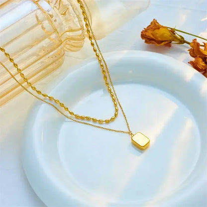 women's gold necklace, stainless steel necklace, pendant necklace for women, trendy women's jewellery, durable necklace, water-resistant necklace, elegant gold necklace, daily wear necklace, fashion necklace for women, gift for her