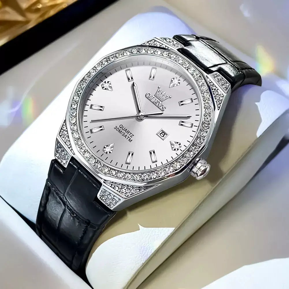 Damenuhr, Quarzuhr Damen, Elegante Damenuhr, Luxus Damenuhr, Wasserdichte Damenuhr, Lederarmband Damenuhr, Damenarmbanduhr, Geschenk für Frau, Geschenk für Freundin, Zeitlose Damenuhr, Modische Damenuhr, Hochwertige Damenuhr, Amélisse Damenuhr.