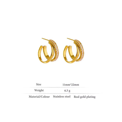 geometric cubic zirconia stud earrings, hypoallergenic geometric earrings, stainless steel minimalist stud earrings, elegant geometric earrings for daily wear