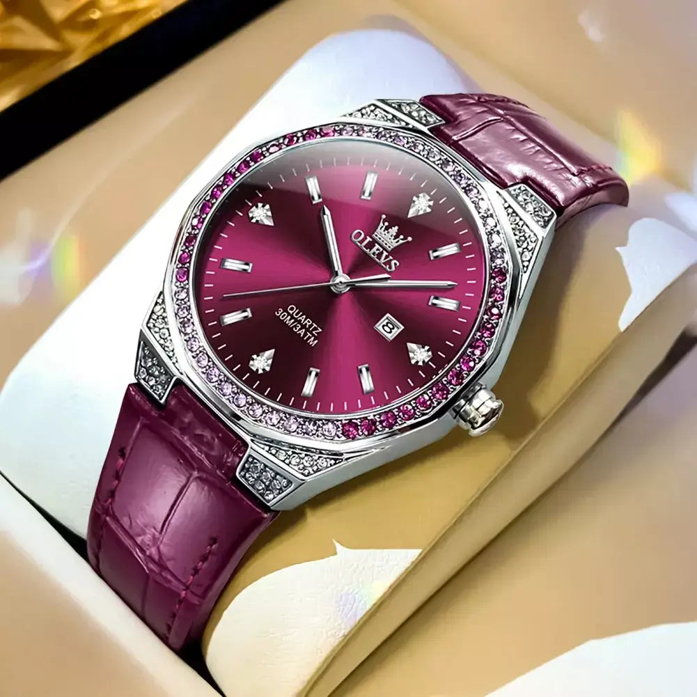 Damenuhr, Quarzuhr Damen, Elegante Damenuhr, Luxus Damenuhr, Wasserdichte Damenuhr, Lederarmband Damenuhr, Damenarmbanduhr, Geschenk für Frau, Geschenk für Freundin, Zeitlose Damenuhr, Modische Damenuhr, Hochwertige Damenuhr, Amélisse Damenuhr.