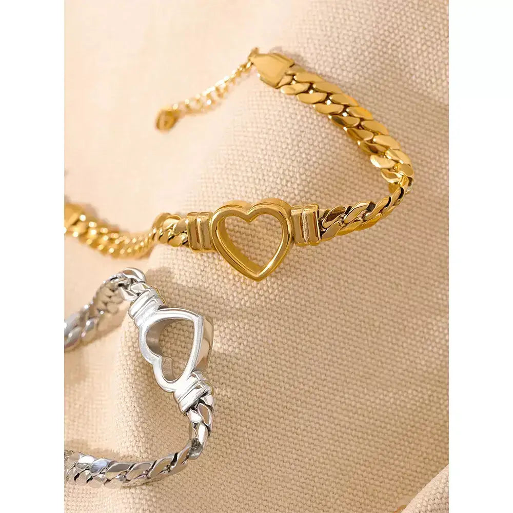 Herz Armband, Herz-Armband für Damen, Damen Armband, Edelstahl Armband Damen, Geschenk für Frauen, Schmuck Geschenk, Armband mit Herz, Elegantes Damen Armband, Damen Schmuck, Armband Gold Silber, Persönliches Geschenk, Liebesgeschenk, Romantisches Geschenk, Armband Damen Edelstahl, Geschenkidee für Frauen
