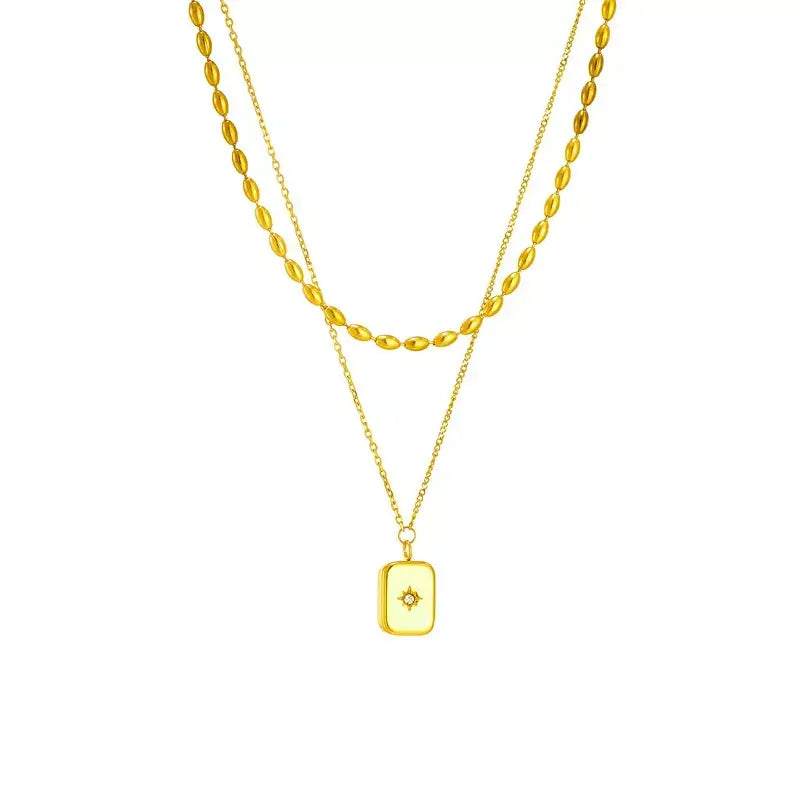 women's gold necklace, stainless steel necklace, pendant necklace for women, trendy women's jewellery, durable necklace, water-resistant necklace, elegant gold necklace, daily wear necklace, fashion necklace for women, gift for her