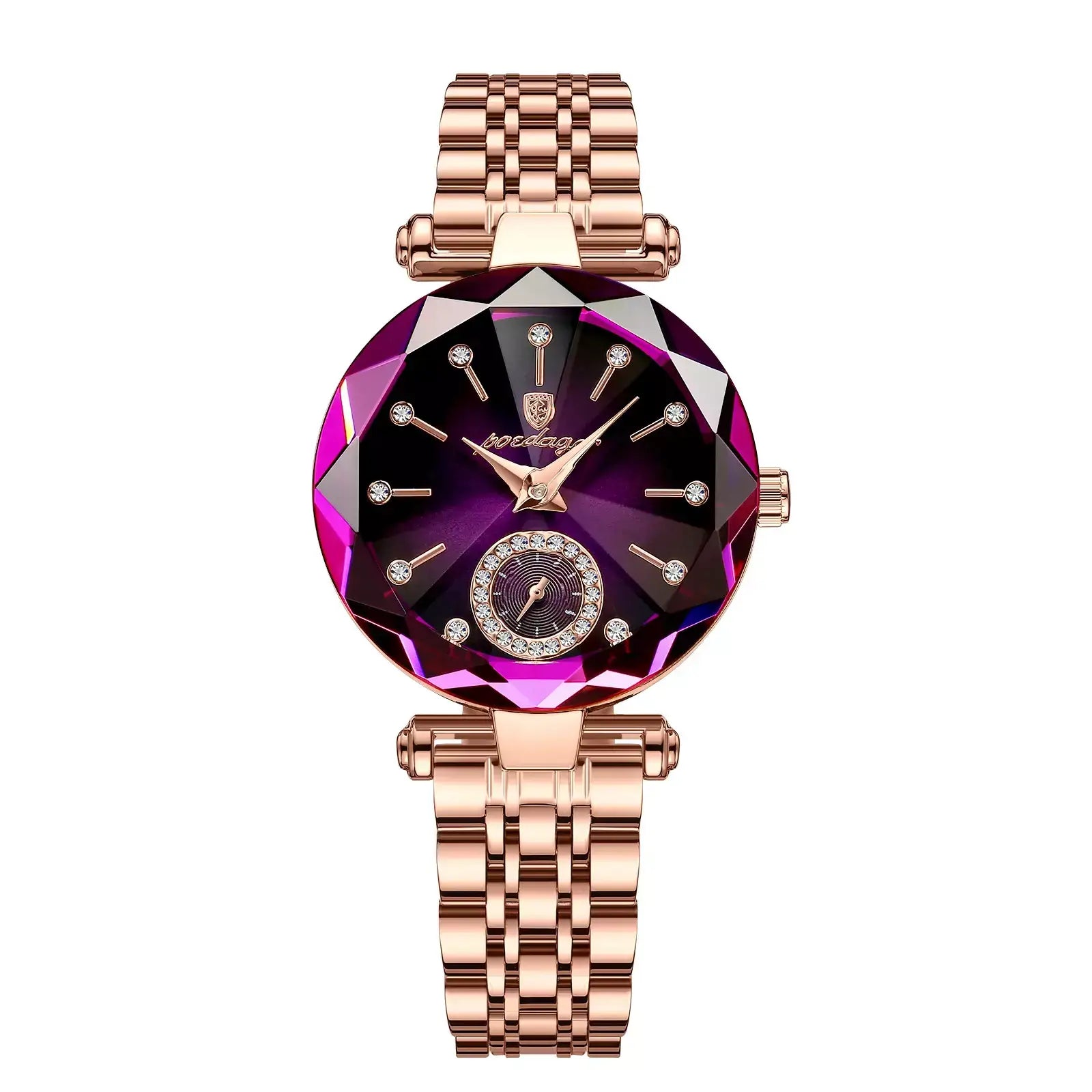 Damenuhr mit Quarzwerk, Luxus-Damenuhr, Elegante Damenuhr, Wasserdichte Damenuhr, Damenuhr aus Edelstahl, Modische Damenuhr, Geschenkuhr für Frauen, Luxus-Armbanduhr für Damen, Damenuhr mit Kristallakzenten, Diamond Elegance Damenuhr.