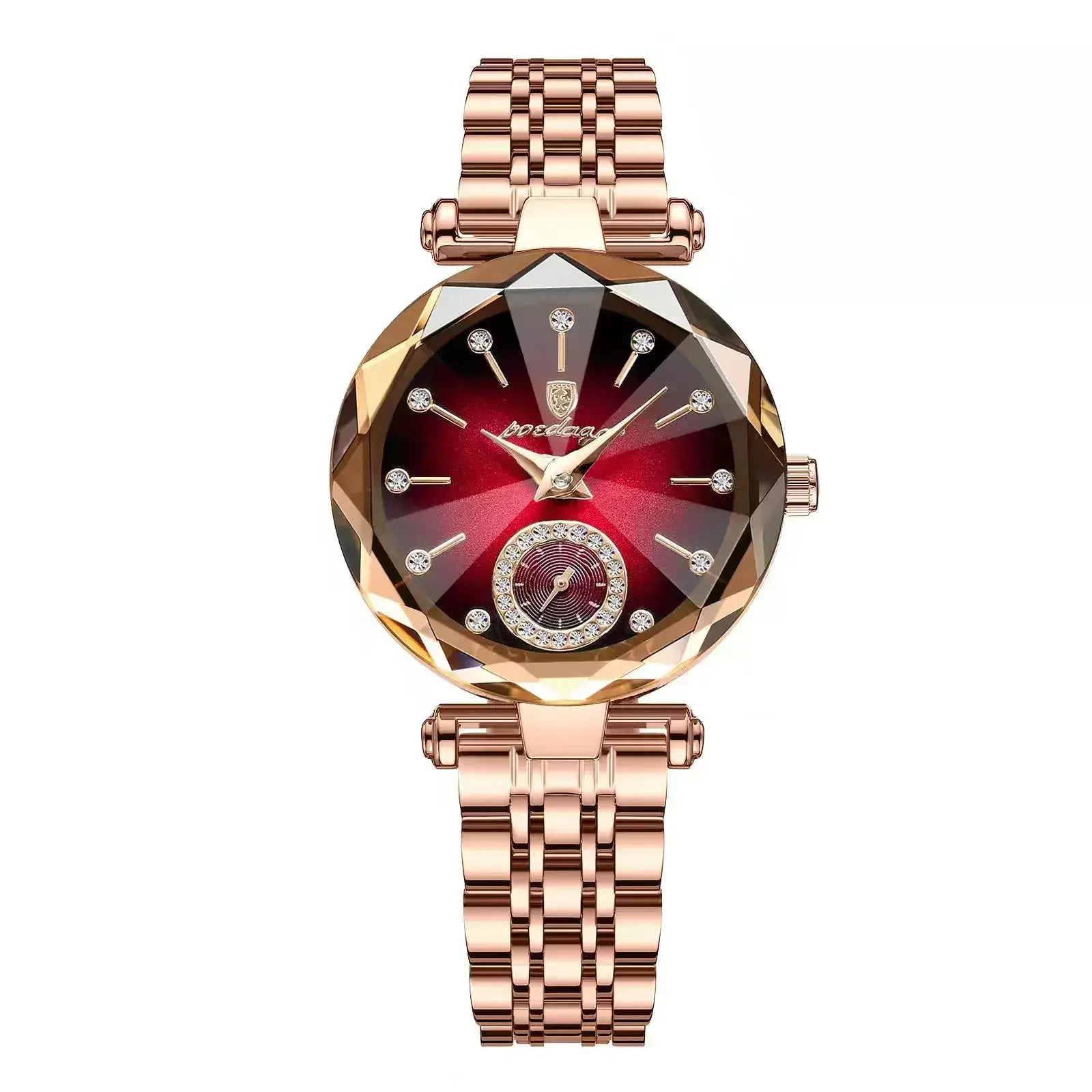 Damenuhr mit Quarzwerk, Luxus-Damenuhr, Elegante Damenuhr, Wasserdichte Damenuhr, Damenuhr aus Edelstahl, Modische Damenuhr, Geschenkuhr für Frauen, Luxus-Armbanduhr für Damen, Damenuhr mit Kristallakzenten, Diamond Elegance Damenuhr.