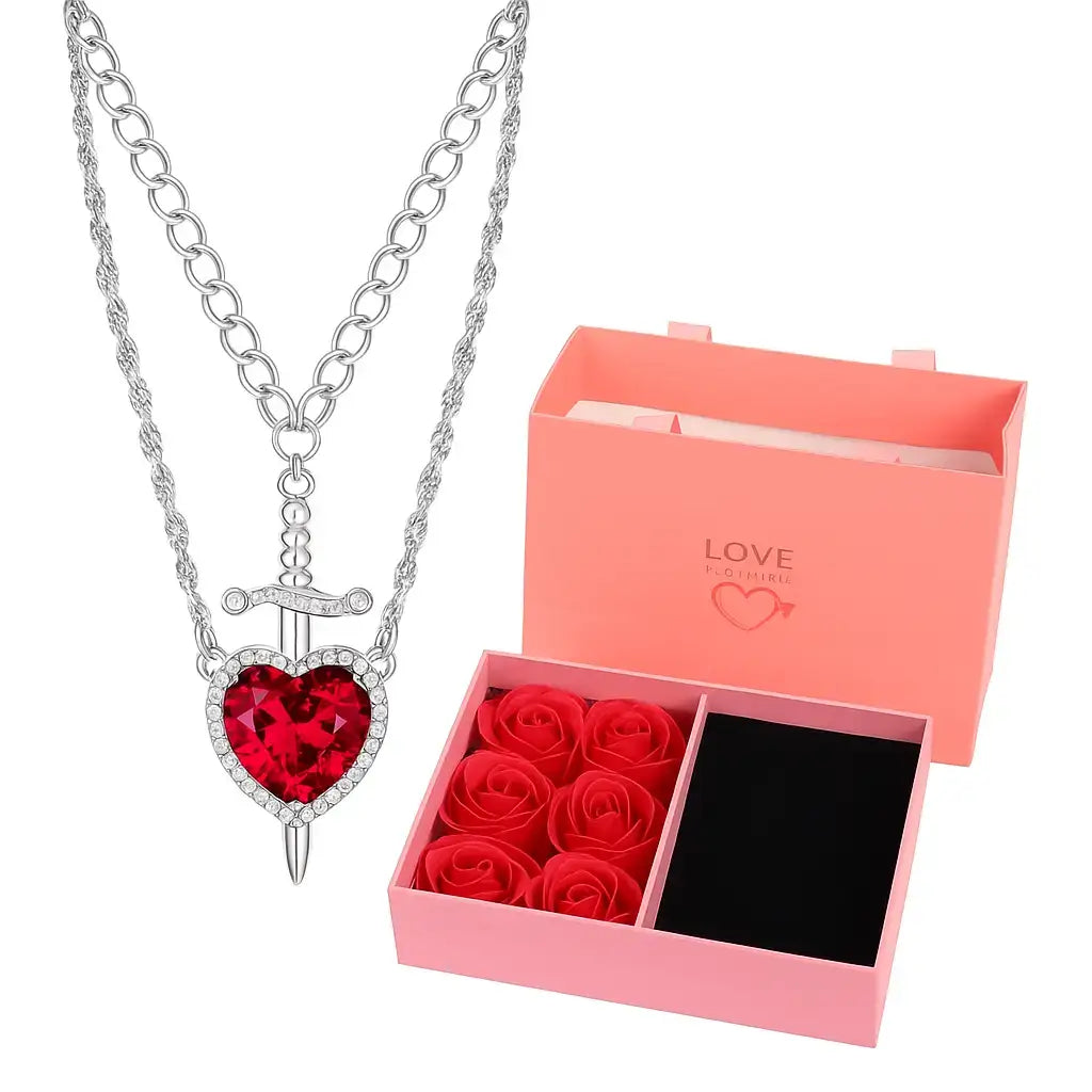 Collier Guardian Love – 1 acheté, 2 offerts + Coffret cadeau de luxe avec 6 roses offert