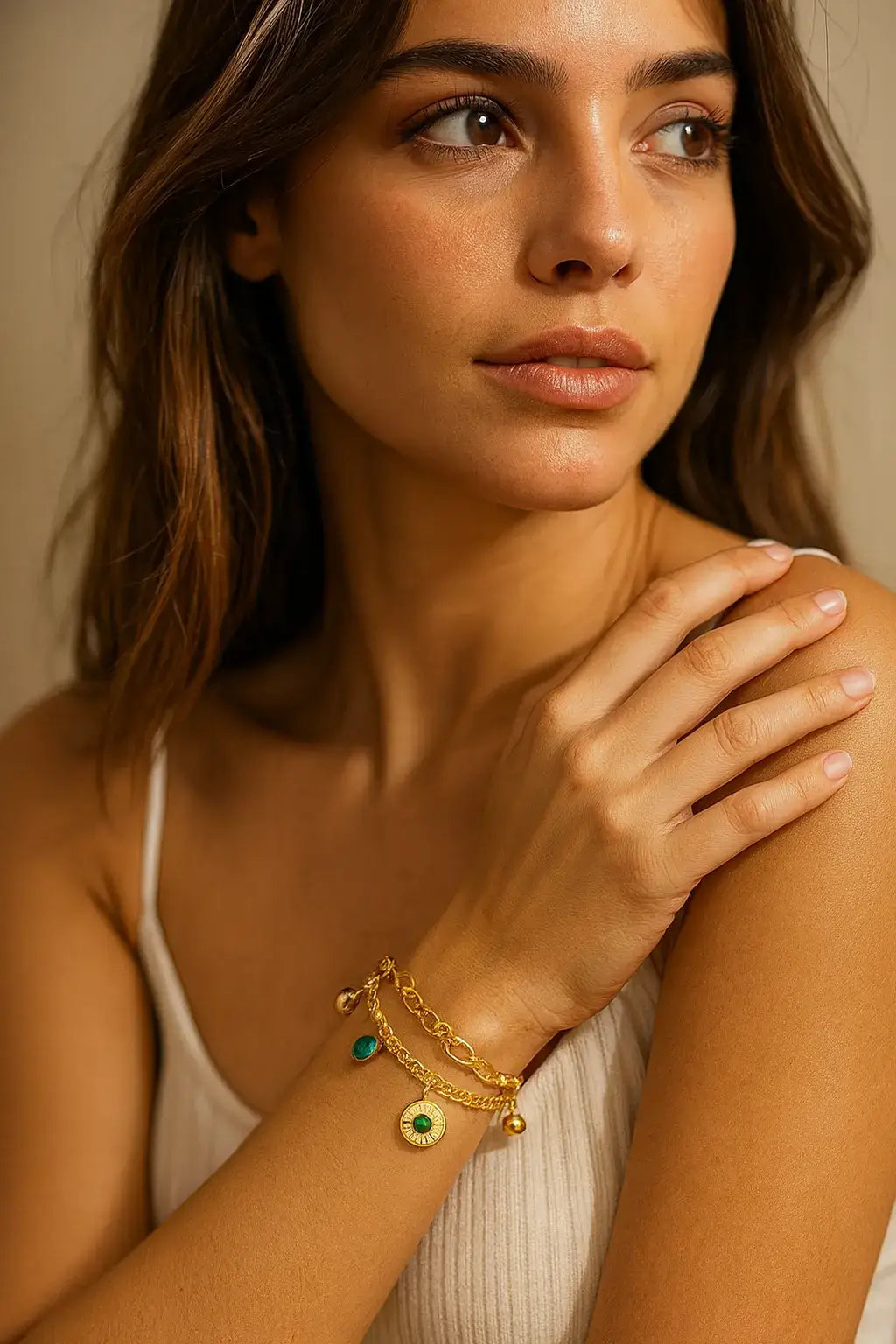 Damen Armband, Gold Armband Damen, Vergoldetes Armband Damen, Türkis Armband Damen, Luxus Armband Damen, Elegantes Damen Armband, Edelstahl Armband Damen, Wasserfestes Armband Damen, Hochwertiges Armband Damen, Damen Schmuck Gold, Armband mit Türkis, Geschenk für Frau, Premium Damen Schmuck