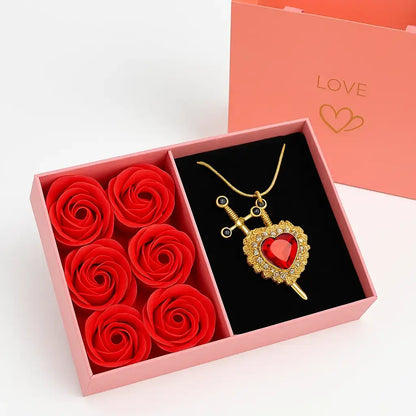 Heart & Sword Zircon Necklace Set - Buy 1, Get 2,
buy heart sword necklace, heart sword necklace UK online, romantic jewellery gift for girlfriend, unique valentine’s gift for her, affordable zircon necklace set, waterproof stainless steel heart necklace, heart sword zircon necklace set, heart and sword pendant meaning, zircon crystal heart necklace, unique couple necklace set, stainless steel romantic jewellery