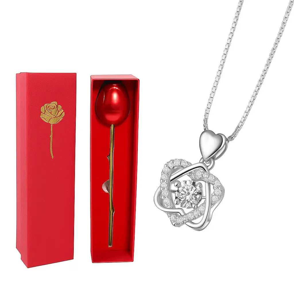 Intertwined Hearts Necklace + FREE Exclusive Rose Gift Box,
Heart Pendant Necklace,
Meaningful Gift Jewellery,
Elegant Women’s Necklace,
Gift for Her,
Romantic Necklace,
Premium Gift Necklace,
Necklace with Gift Box,
Special Occasion Jewellery,
Love Symbol Necklace