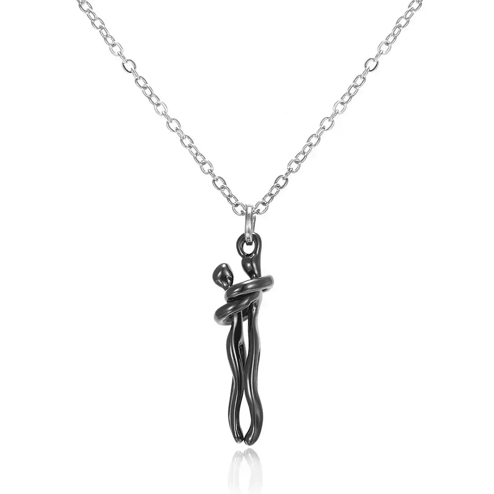 Eternal Hug Halskette – 2 Halsketten zum Preis von 1, Ewige Umarmung Halskette – Kaufe 1, erhalte 1 GRATIS + Geschenkbox, Ewige Umarmung Halskette, Paar Halskette Geschenk, Liebespaar Schmuck, Partner Kette, Freund Freundin Geschenk, Romantisches Geschenk Halskette, Verlobung Geschenk Schmuck, Paar Schmuckset, Liebe Symbol Halskette, Geschenk für Sie und Ihn, Freundschafts- oder Liebesgeschenk, Unisex Halskette Paar, Hochwertige Titan Halskette