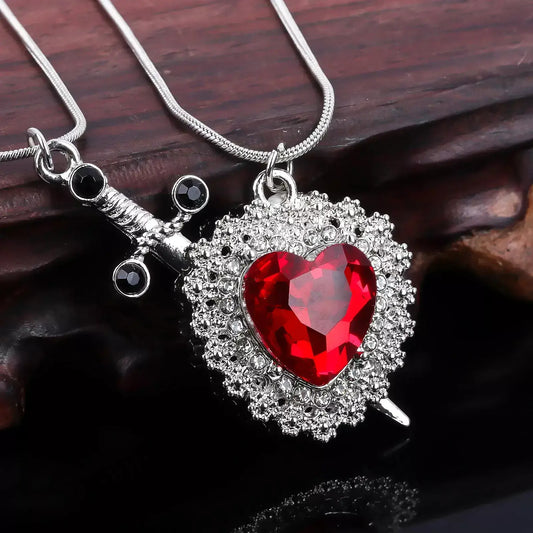 Heart & Sword Zircon Necklace Set - Buy 1, Get 2,
buy heart sword necklace, heart sword necklace UK online, romantic jewellery gift for girlfriend, unique valentine’s gift for her, affordable zircon necklace set, waterproof stainless steel heart necklace, heart sword zircon necklace set, heart and sword pendant meaning, zircon crystal heart necklace, unique couple necklace set, stainless steel romantic jewellery