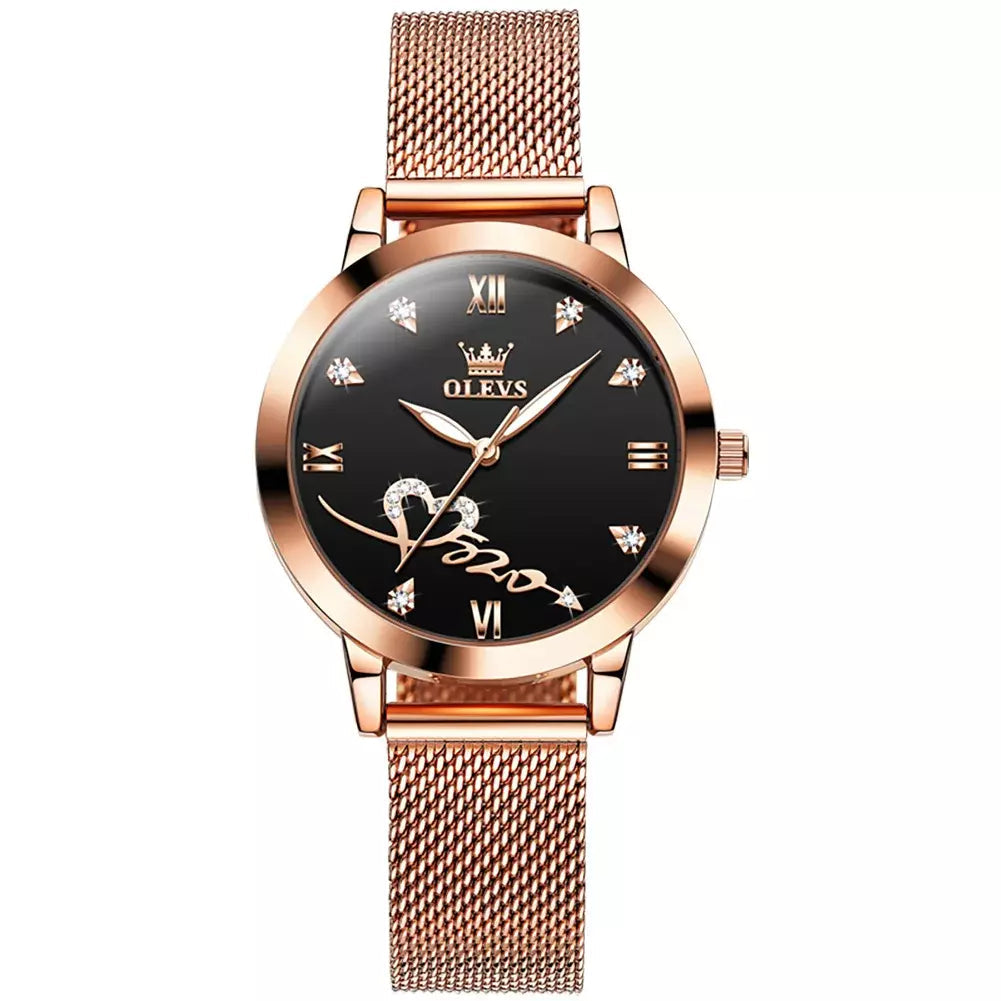 Damenuhr, Roségold Damenuhr, Elegante Damenuhr, Luxus Damenuhr, Minimalistische Damenuhr, Wasserdichte Damenuhr, Quarzuhr Damen, Geschenk für Freundin, Geschenk für Frau, Modische Damenuhr.