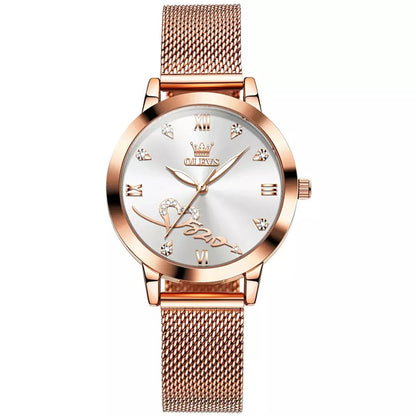 Luvion Women’s Watch, rose gold women’s watch, elegant ladies watch, waterproof quartz watch, luxury women’s wristwatch, stainless steel mesh watch, luminous ladies watch, fashion rose gold watch, gift watch for her, classy women’s watch, stylish wristwatch for women, premium ladies timepiece, minimalist women’s watch, modern rose gold watch, women’s quartz wristwatch, elegant gift for girlfriend