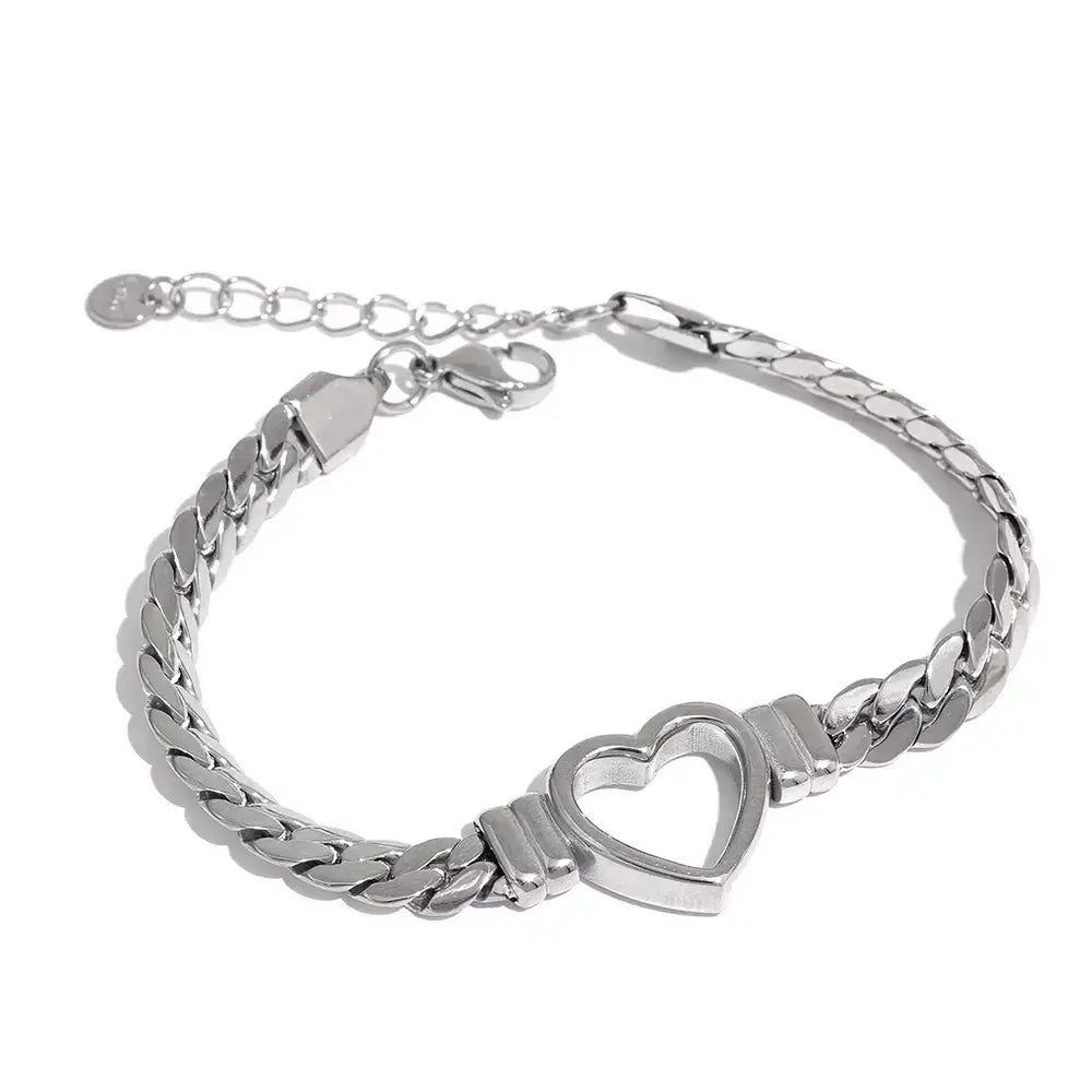 Herz Armband, Herz-Armband für Damen, Damen Armband, Edelstahl Armband Damen, Geschenk für Frauen, Schmuck Geschenk, Armband mit Herz, Elegantes Damen Armband, Damen Schmuck, Armband Gold Silber, Persönliches Geschenk, Liebesgeschenk, Romantisches Geschenk, Armband Damen Edelstahl, Geschenkidee für Frauen
