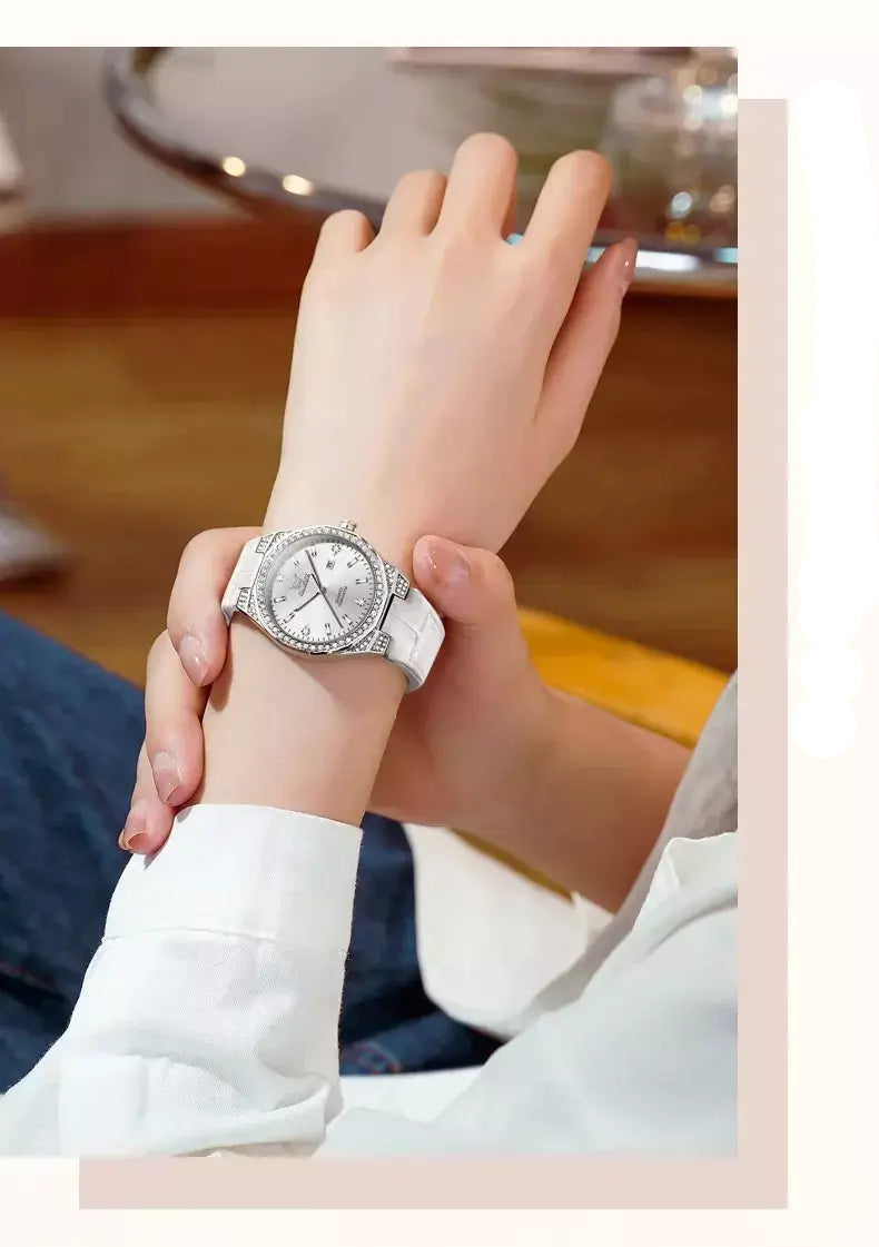 Damenuhr, Quarzuhr Damen, Elegante Damenuhr, Luxus Damenuhr, Wasserdichte Damenuhr, Lederarmband Damenuhr, Damenarmbanduhr, Geschenk für Frau, Geschenk für Freundin, Zeitlose Damenuhr, Modische Damenuhr, Hochwertige Damenuhr, Amélisse Damenuhr.