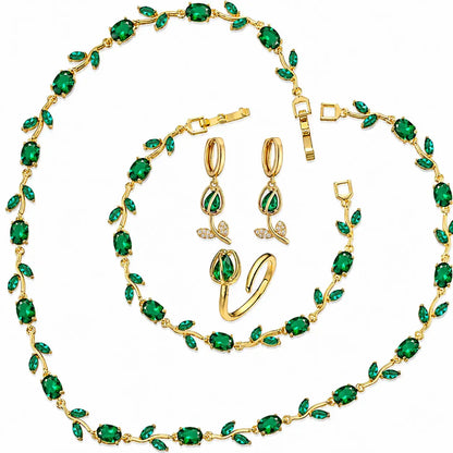 Tulpen Schmuckset, Schmuckset Damen, Luxus Schmuckset, Geschenk für Frau, Schmuck Geschenk für Frauen, Eleganter Damenschmuck, Vergoldetes Schmuckset, Zirkonia Schmuckset, Geschenk für Ehefrau, Geschenk für Freundin, Geburtstagsgeschenk Frau, Muttertagsgeschenk, Exklusives Schmuckset Damen, Schmuckset Damen kaufen, Tulpen Schmuckset kaufen