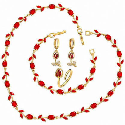 Tulpen Schmuckset, Schmuckset Damen, Luxus Schmuckset, Geschenk für Frau, Schmuck Geschenk für Frauen, Eleganter Damenschmuck, Vergoldetes Schmuckset, Zirkonia Schmuckset, Geschenk für Ehefrau, Geschenk für Freundin, Geburtstagsgeschenk Frau, Muttertagsgeschenk, Exklusives Schmuckset Damen, Schmuckset Damen kaufen, Tulpen Schmuckset kaufen