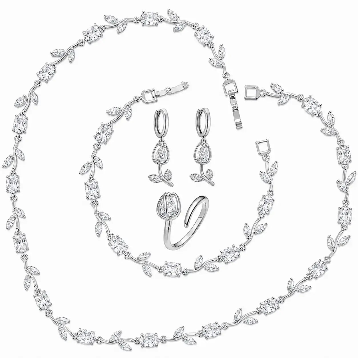 Tulpen Schmuckset, Schmuckset Damen, Luxus Schmuckset, Geschenk für Frau, Schmuck Geschenk für Frauen, Eleganter Damenschmuck, Vergoldetes Schmuckset, Zirkonia Schmuckset, Geschenk für Ehefrau, Geschenk für Freundin, Geburtstagsgeschenk Frau, Muttertagsgeschenk, Exklusives Schmuckset Damen, Schmuckset Damen kaufen, Tulpen Schmuckset kaufen