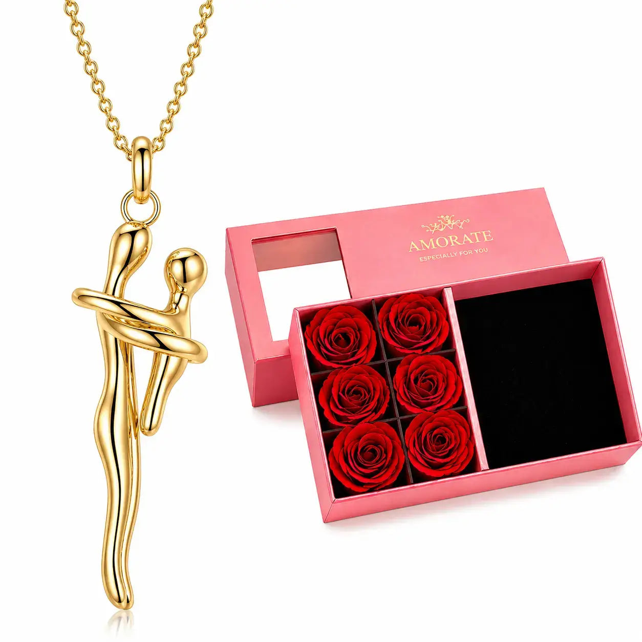 Mutter & Kind Halskette mit exklusiver Rosenbox