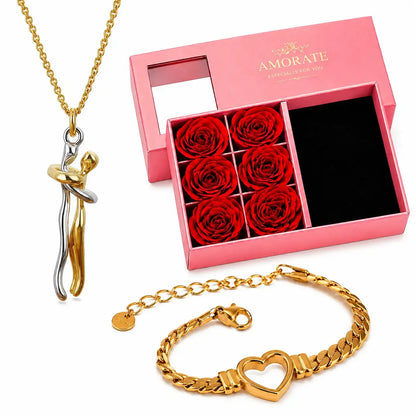 Ewige Umarmung Halskette, Geschenk für sie, Romantisches Geschenk, Halskette mit Herz, Geschenk für Freundin, Geschenk für Ehefrau, Valentinstag Geschenk, Schmuck Geschenk, Damen Halskette, Luxus Geschenkbox, Herz Armband, Halskette Damen, Geschenkidee für Frauen, Persönliches Geschenk, Liebesgeschenk