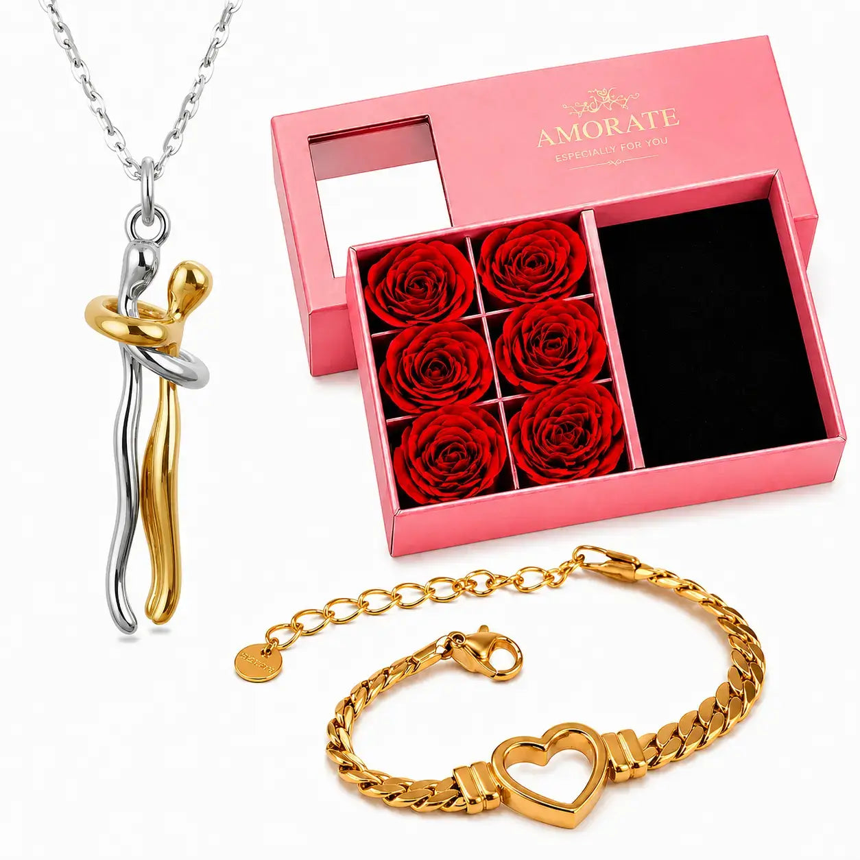 Ewige Umarmung Halskette, Geschenk für sie, Romantisches Geschenk, Halskette mit Herz, Geschenk für Freundin, Geschenk für Ehefrau, Valentinstag Geschenk, Schmuck Geschenk, Damen Halskette, Luxus Geschenkbox, Herz Armband, Halskette Damen, Geschenkidee für Frauen, Persönliches Geschenk, Liebesgeschenk