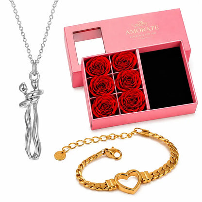 Ewige Umarmung Halskette, Geschenk für sie, Romantisches Geschenk, Halskette mit Herz, Geschenk für Freundin, Geschenk für Ehefrau, Valentinstag Geschenk, Schmuck Geschenk, Damen Halskette, Luxus Geschenkbox, Herz Armband, Halskette Damen, Geschenkidee für Frauen, Persönliches Geschenk, Liebesgeschenk