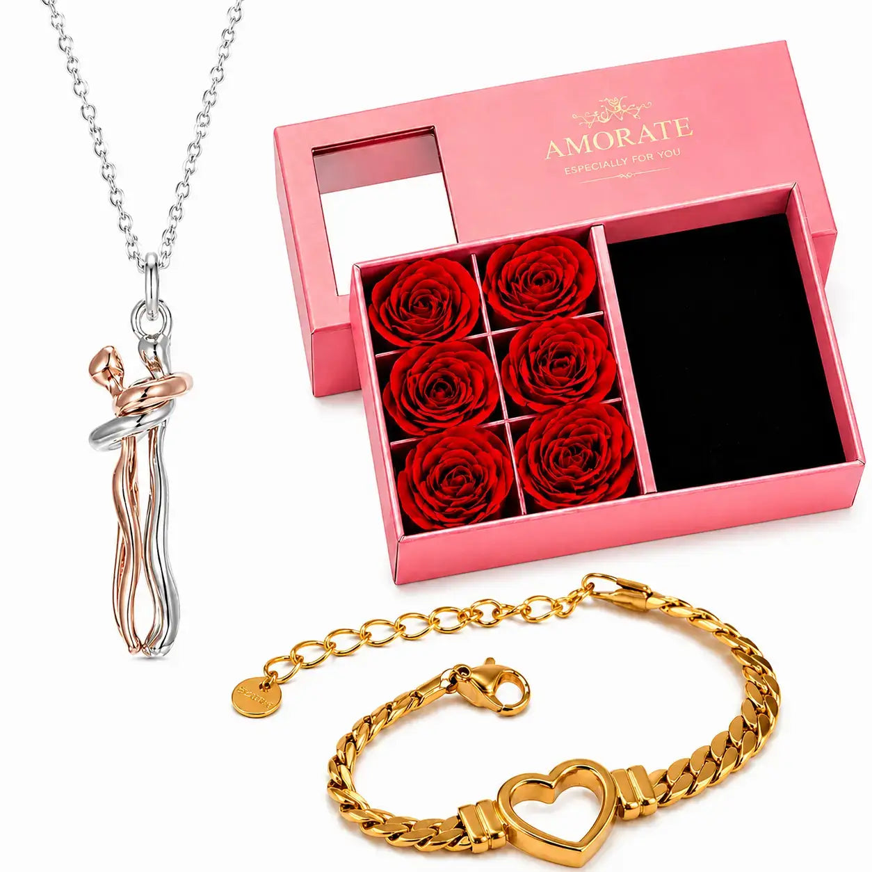 Ewige Umarmung Halskette, Geschenk für sie, Romantisches Geschenk, Halskette mit Herz, Geschenk für Freundin, Geschenk für Ehefrau, Valentinstag Geschenk, Schmuck Geschenk, Damen Halskette, Luxus Geschenkbox, Herz Armband, Halskette Damen, Geschenkidee für Frauen, Persönliches Geschenk, Liebesgeschenk
