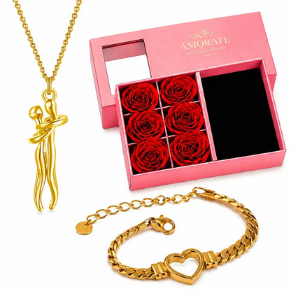 Ewige Umarmung Halskette, Geschenk für sie, Romantisches Geschenk, Halskette mit Herz, Geschenk für Freundin, Geschenk für Ehefrau, Valentinstag Geschenk, Schmuck Geschenk, Damen Halskette, Luxus Geschenkbox, Herz Armband, Halskette Damen, Geschenkidee für Frauen, Persönliches Geschenk, Liebesgeschenk