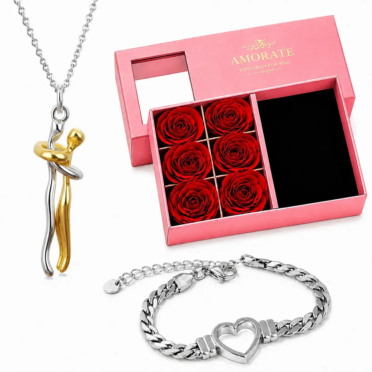 Ewige Umarmung Halskette, Geschenk für sie, Romantisches Geschenk, Halskette mit Herz, Geschenk für Freundin, Geschenk für Ehefrau, Valentinstag Geschenk, Schmuck Geschenk, Damen Halskette, Luxus Geschenkbox, Herz Armband, Halskette Damen, Geschenkidee für Frauen, Persönliches Geschenk, Liebesgeschenk