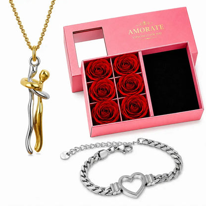 Ewige Umarmung Halskette, Geschenk für sie, Romantisches Geschenk, Halskette mit Herz, Geschenk für Freundin, Geschenk für Ehefrau, Valentinstag Geschenk, Schmuck Geschenk, Damen Halskette, Luxus Geschenkbox, Herz Armband, Halskette Damen, Geschenkidee für Frauen, Persönliches Geschenk, Liebesgeschenk