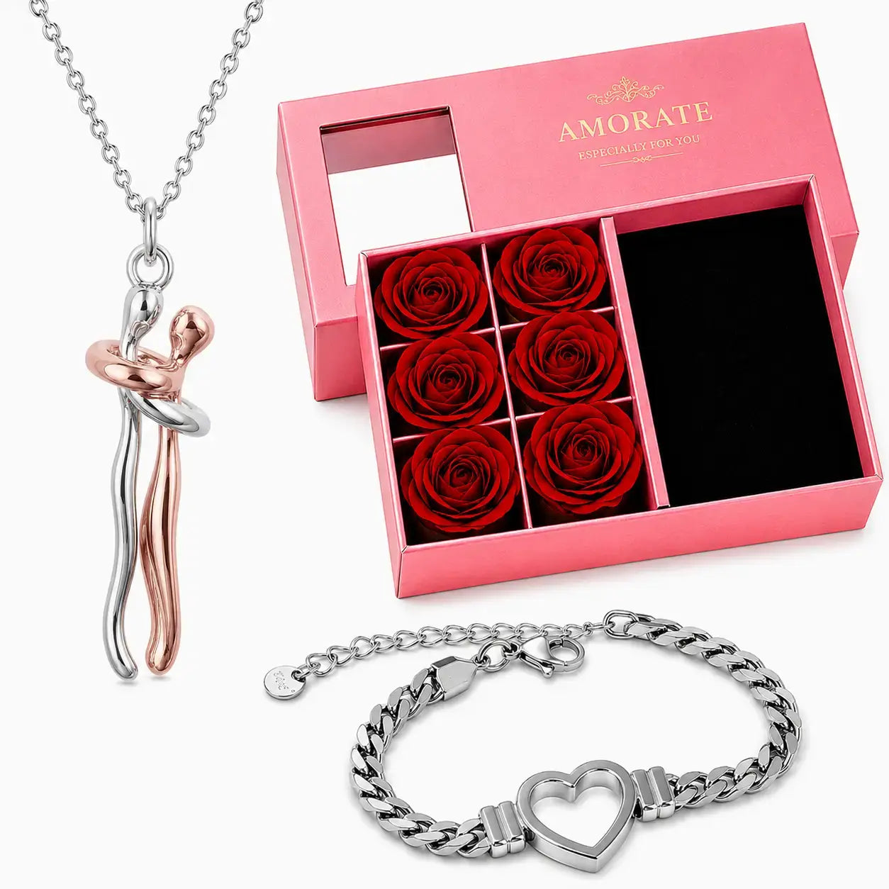 Ewige Umarmung Halskette, Geschenk für sie, Romantisches Geschenk, Halskette mit Herz, Geschenk für Freundin, Geschenk für Ehefrau, Valentinstag Geschenk, Schmuck Geschenk, Damen Halskette, Luxus Geschenkbox, Herz Armband, Halskette Damen, Geschenkidee für Frauen, Persönliches Geschenk, Liebesgeschenk