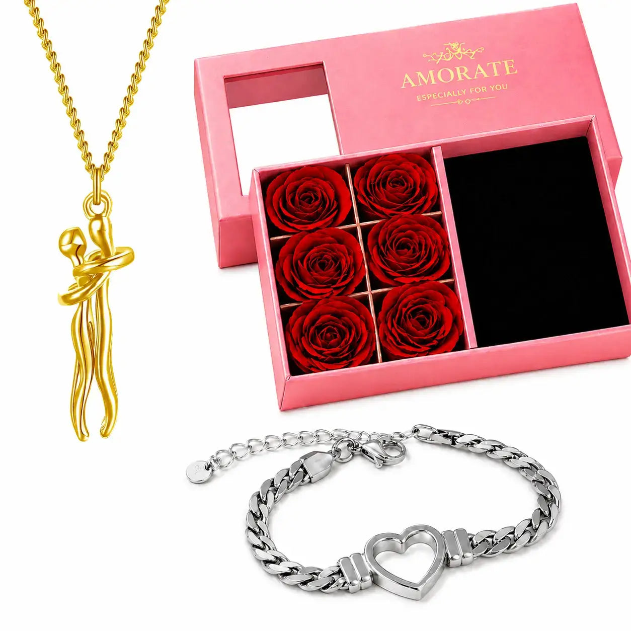 Ewige Umarmung Halskette, Geschenk für sie, Romantisches Geschenk, Halskette mit Herz, Geschenk für Freundin, Geschenk für Ehefrau, Valentinstag Geschenk, Schmuck Geschenk, Damen Halskette, Luxus Geschenkbox, Herz Armband, Halskette Damen, Geschenkidee für Frauen, Persönliches Geschenk, Liebesgeschenk